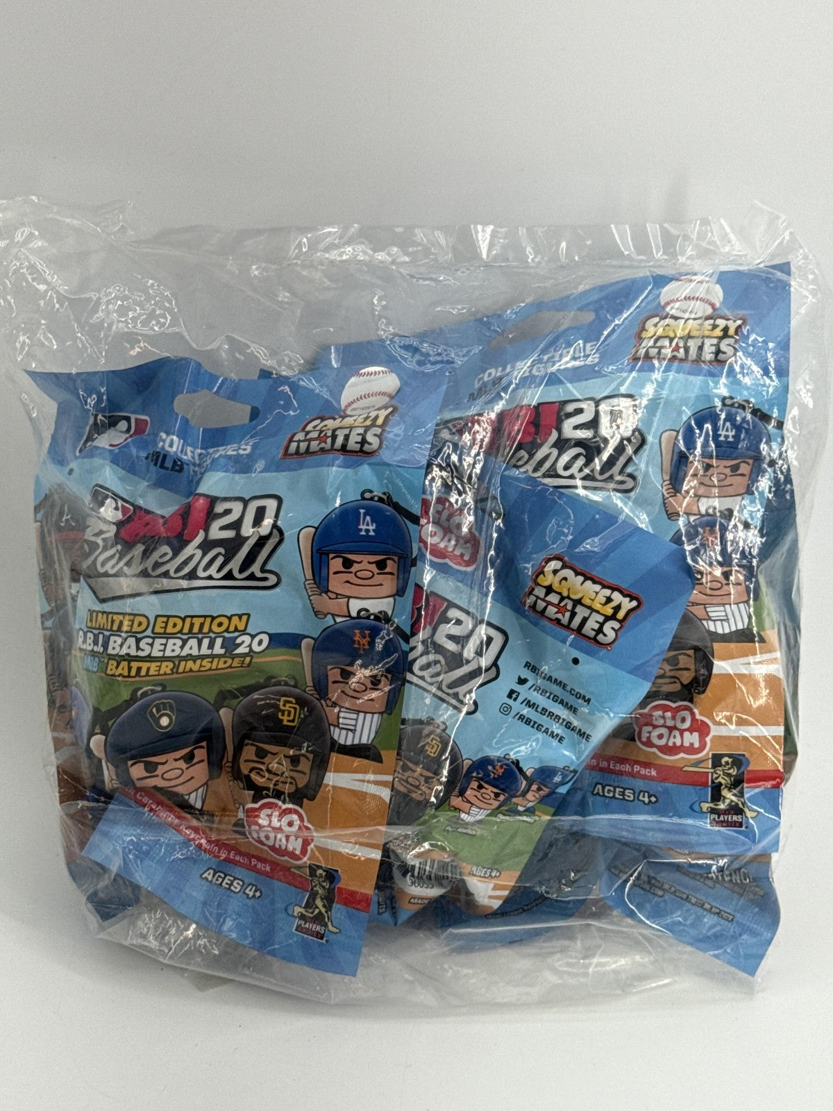 RBI Baseball 20 Figures One Size Blue MLB Baseball Blind Bag Squeezy Mates 4pk