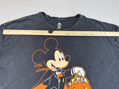 Disney Mickey Mouse Halloween Graphic Tee 3X Gray Short Sleeve Crewneck