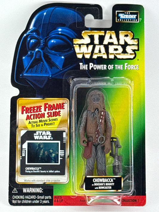Star Wars POTF Chewbacca Boushh’s Bounty 1998 Kenner New Freeze Frame Slide MOC