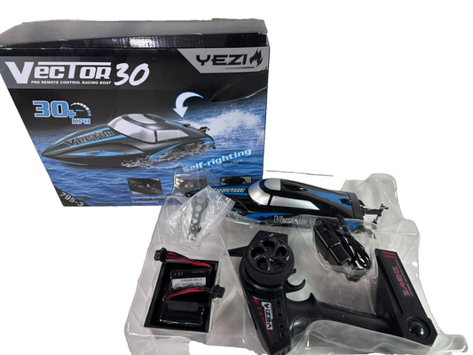 YEZU Vector 30 Pro RC Racing Boat 30KPH Self-Righting Black Blue RTR X0023