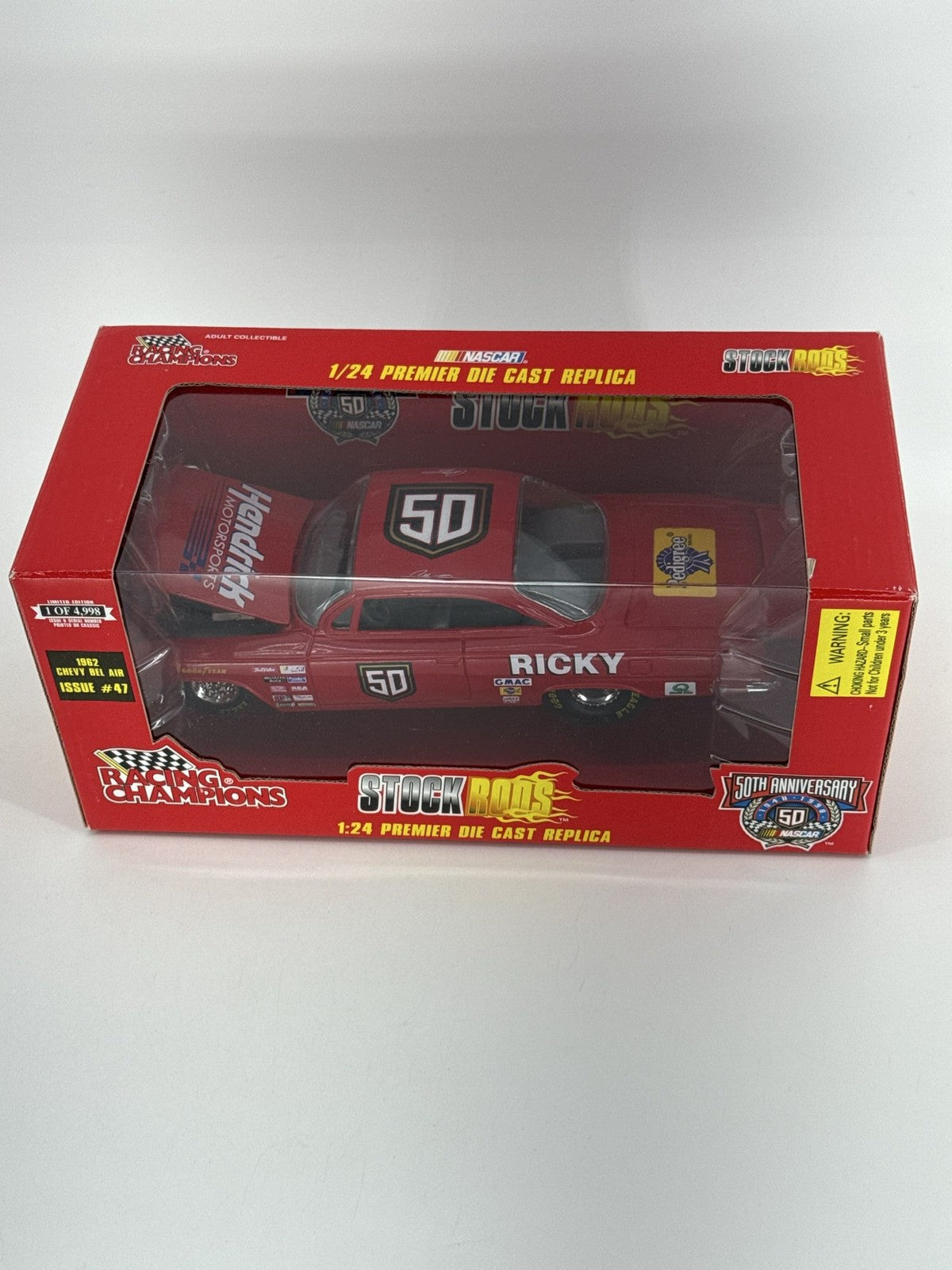 Racing Champions Stock Rods 1962 Chevy Bel Air 1:24 NASCAR 50th Anniv #47 Red