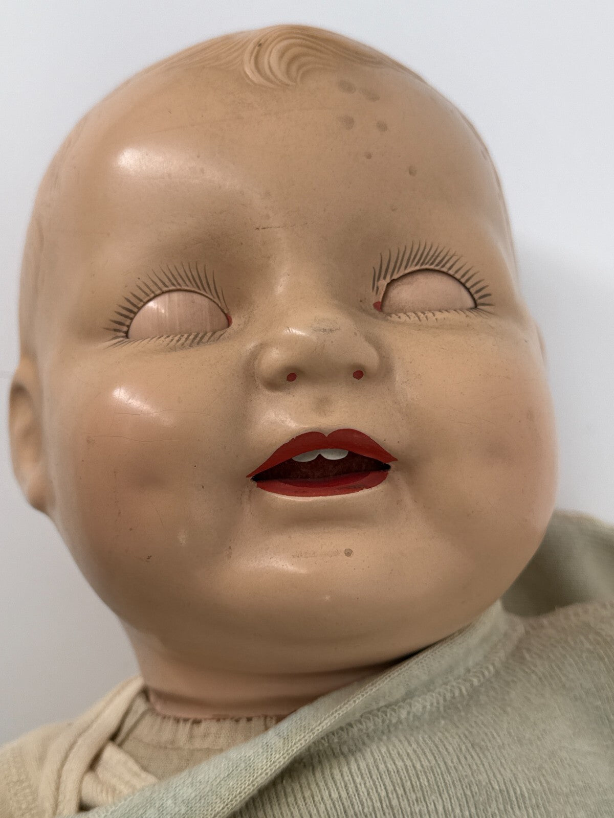 Antique 1920s EIH Co Horsman Baby Dimples Doll 20” Tin Eyes Comp Body READ