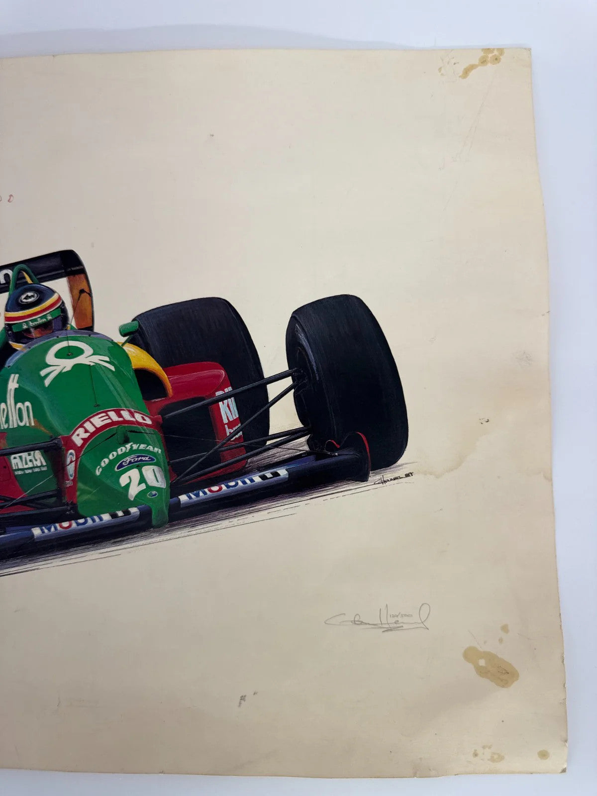 Benetton F1 Nannini Print Cademartori Signed Ltd 120 500 Racing Art Vintage LB6