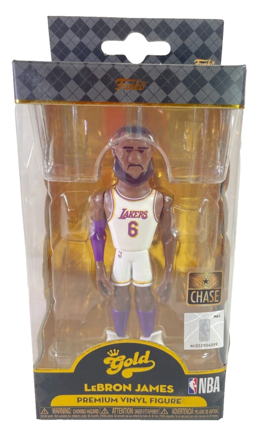 RARE Funko Gold CHASE LeBron James 5” Vinyl Figure – White Jersey! 1961