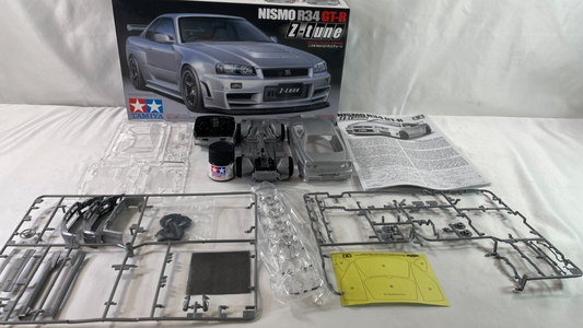 Tamiya 1/24 Nissan GT-R R34 Z-Tune Kit 24282 Partially Built JDM Model Car