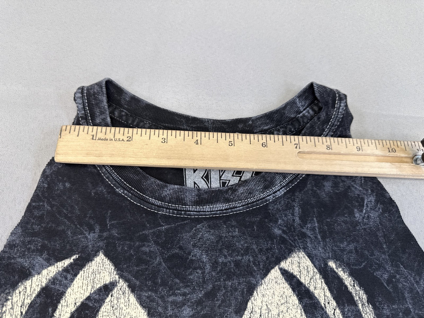 KISS Gene Simmons Music Tank Top L Black 100% Cotton Sleeveless Distressed