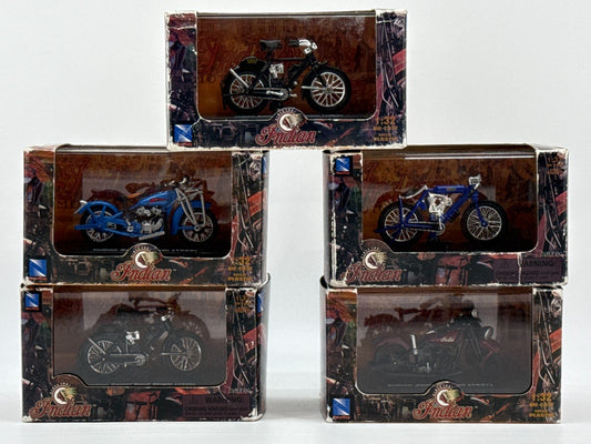 Indian Motorcycle Diecast Lot 5 NewRay 1:32 Camel Back Twin Scout Junior Boxed