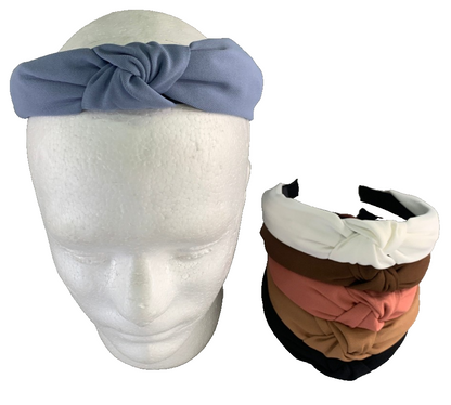 6PCS Knotted Headbands Women Girls Wide Hair Bands Solid Colors Turban Twist