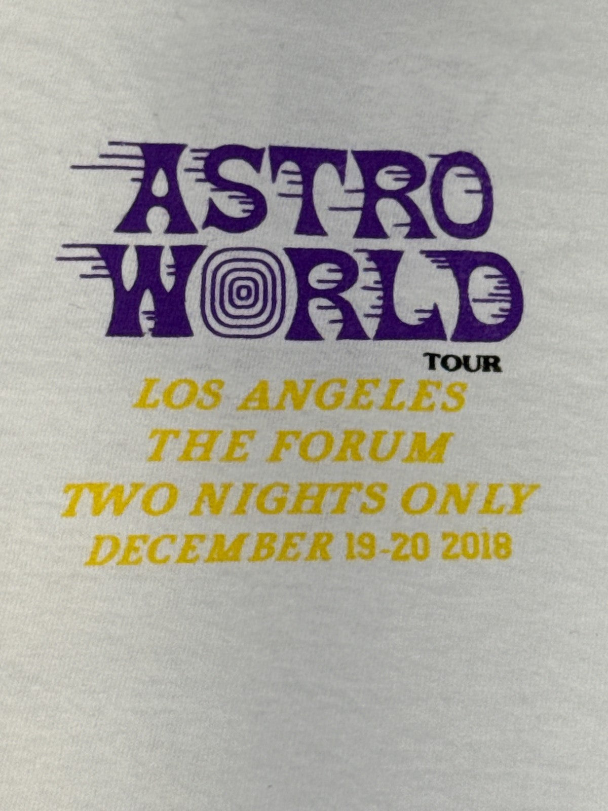 ASTROWORLD Tour Los Music Tee 3XL White 100% Cotton Graphic Crewneck Short