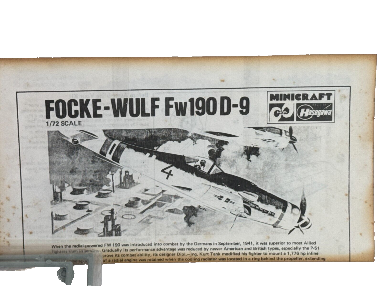 🛩️ Hasegawa 1/72 Focke-Wulf Fw190D-9 Model Kit (#1168) – Iconic WWII German