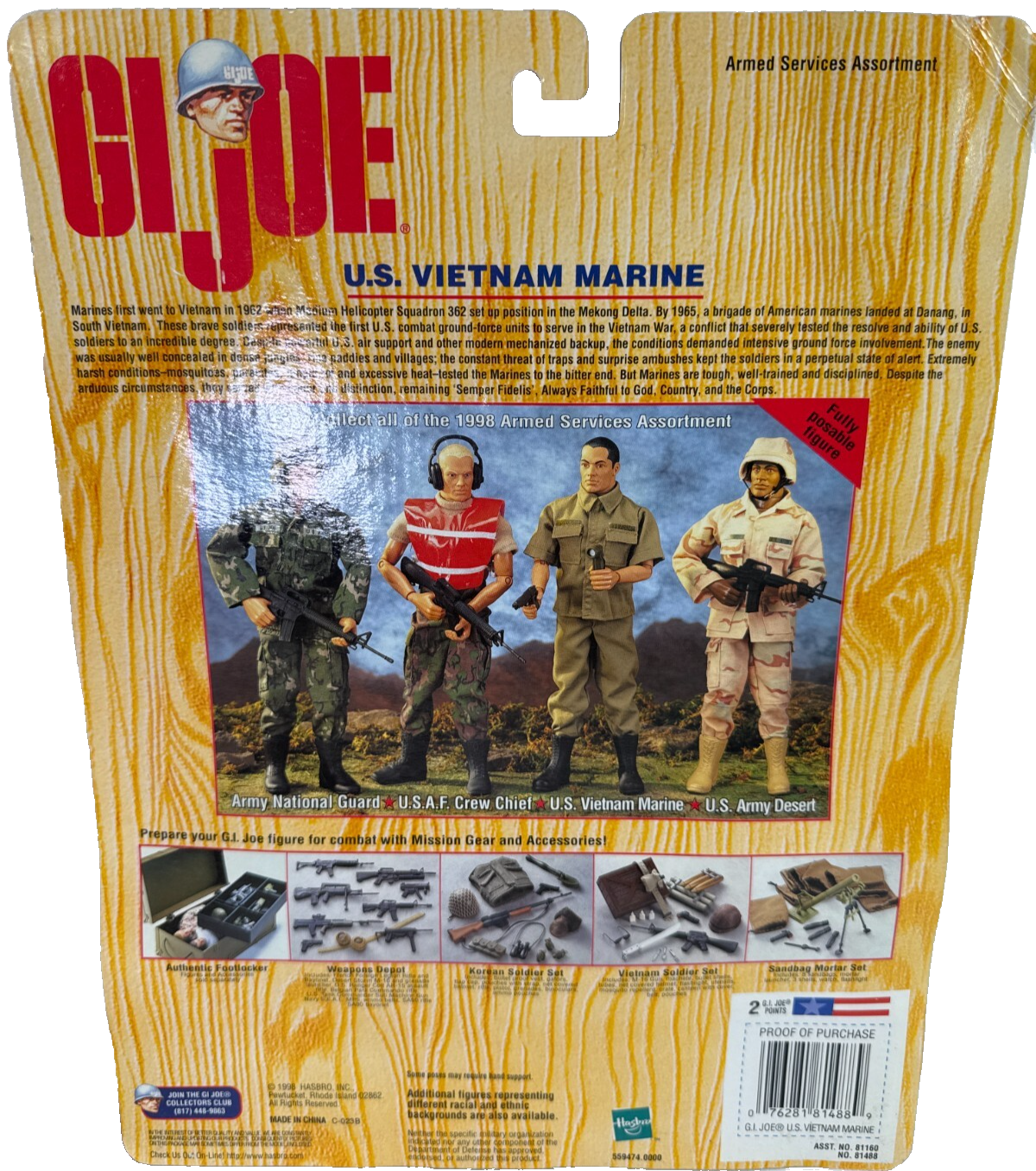 1998 Hasbro G.I. Joe 12" Vietnam US Marine Armed Services Collection MIB