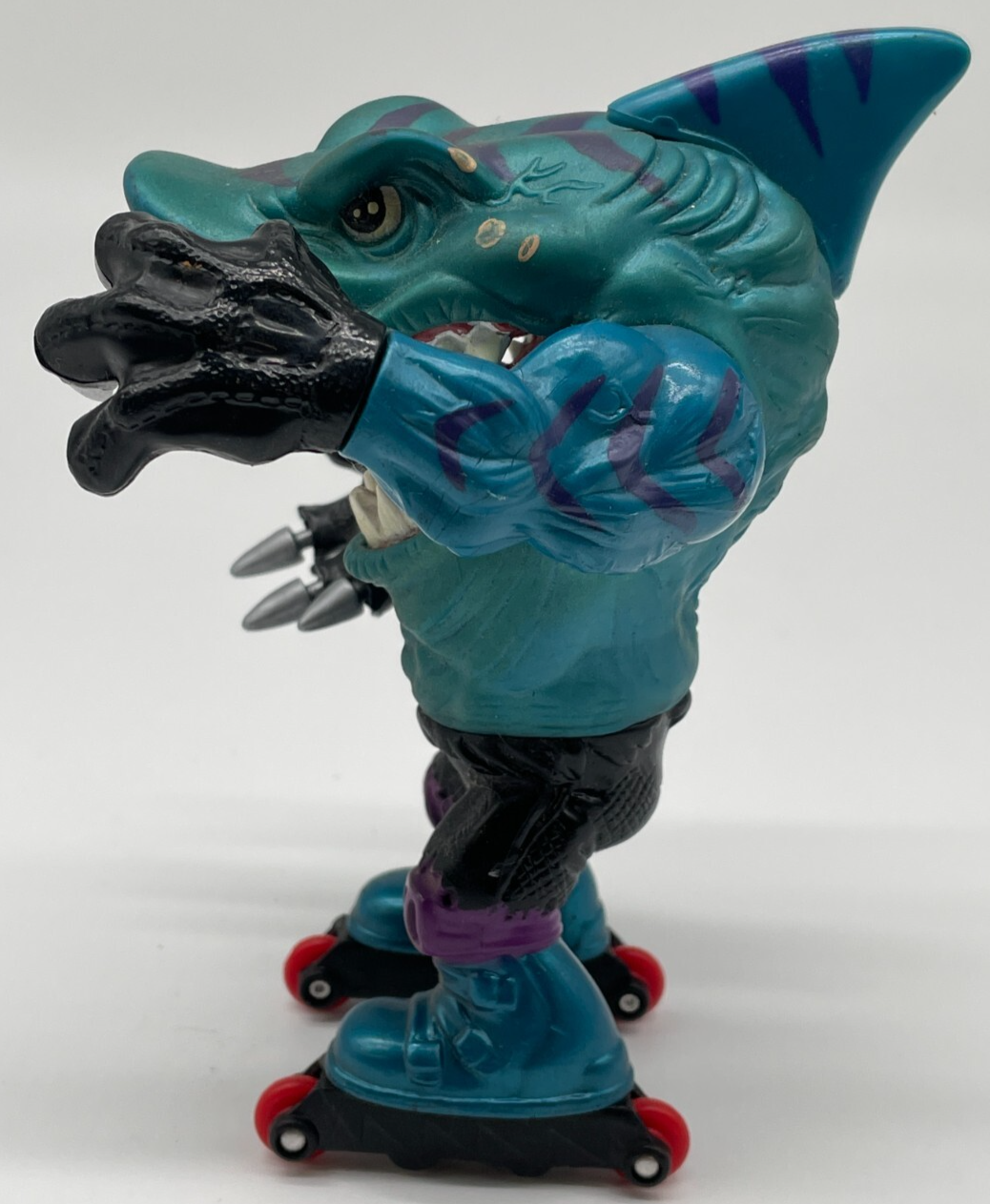 1995 Street Sharks Blades Figure Series 2 Mattel Metallic Blue Roller Skates