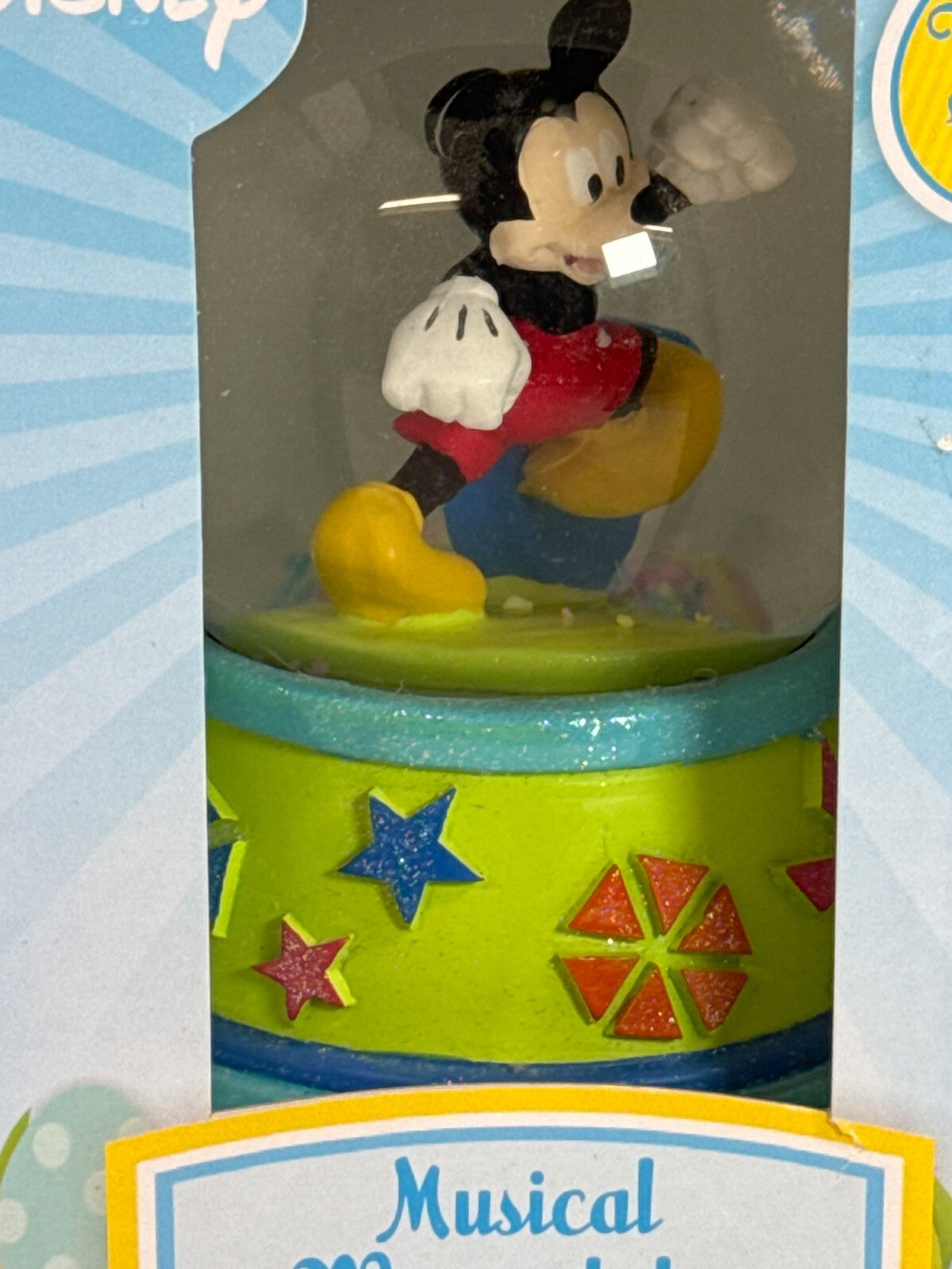 Disney Mickey Mouse Musical Waterglobe Kohl’s Exclusive Neon Stars Boxed 5" Tall