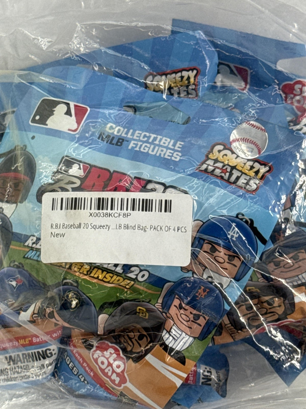 RBI Baseball 20 Figures One Size Blue MLB Baseball Blind Bag Squeezy Mates 4pk