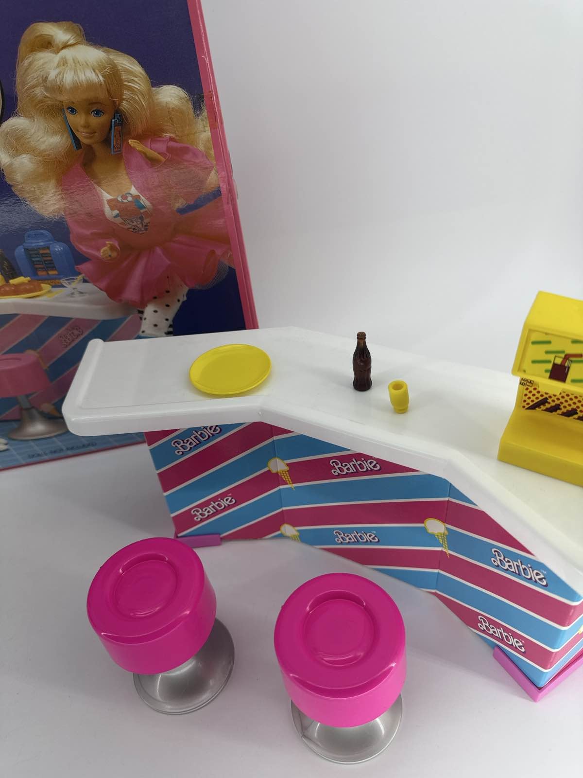 1989 Barbie Cool Times Snack Time Play Set ARCO 7356 w/Box & Diner