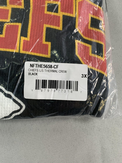 Kansas City Chiefs Shirt Mens 3XL Black NFL Fanatics Thermal Long Sleeve Crew