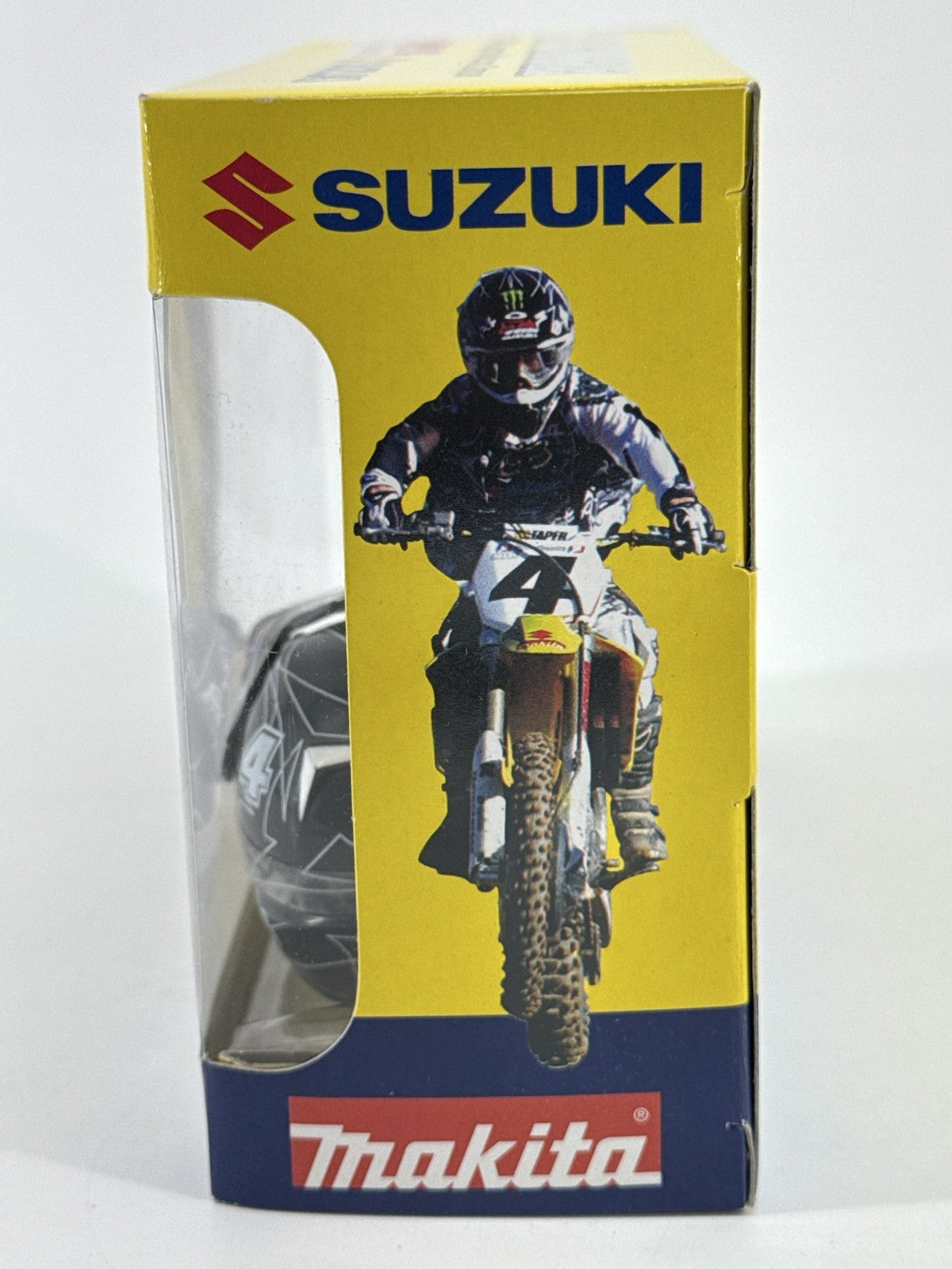 NewRay Ricky Carmichael Makita Suzuki RM-Z450 1:12 Dirt Bike & Helmet – 2006 AMA