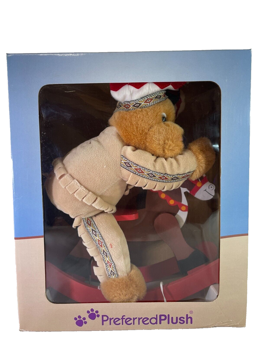 Preferred Plush Rocking Horse Bear P6272-IN Soft Ride-On Nursery Toy GUC Vtg