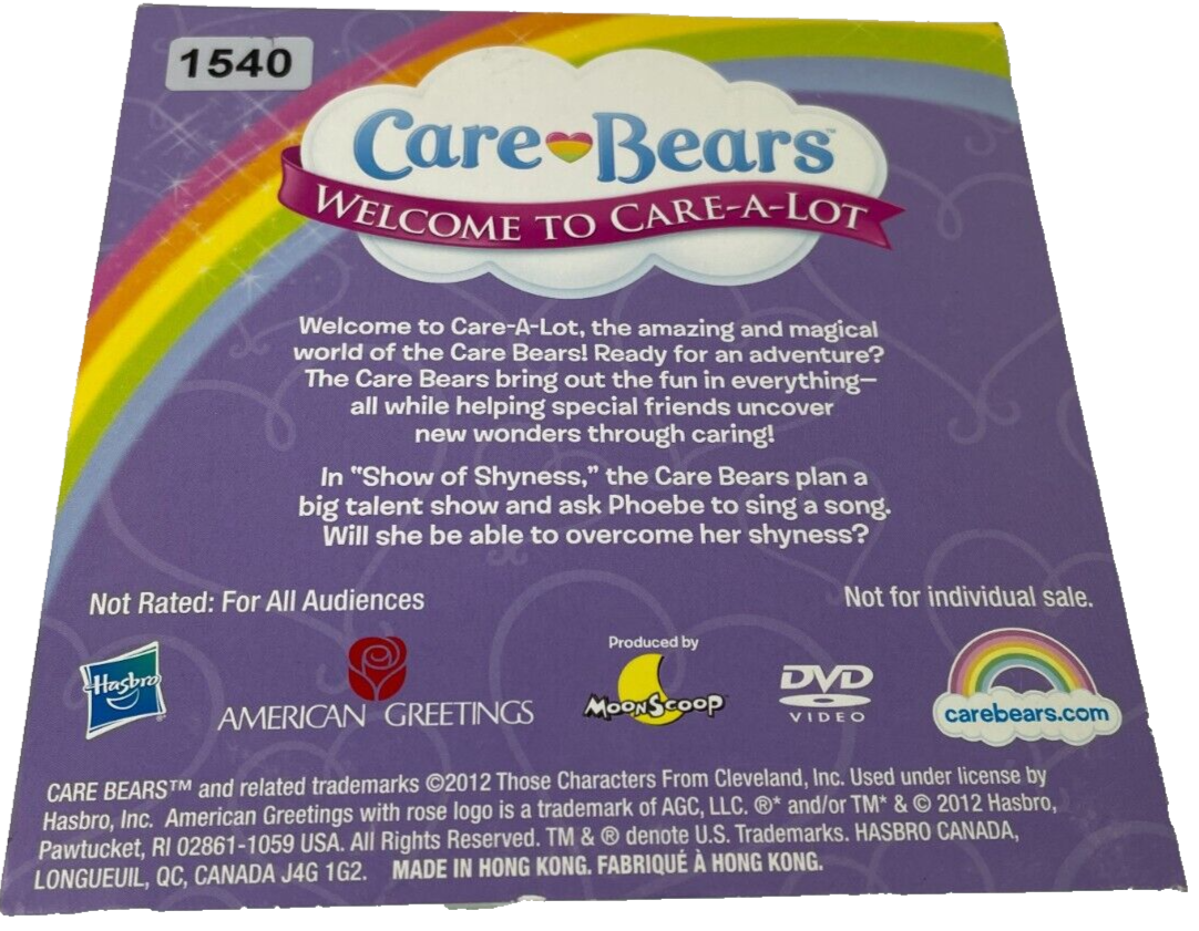 🌈 Care Bears Welcome to Care-A-Lot DVD – "Show of Shyness" Episode 2012 Hasbro