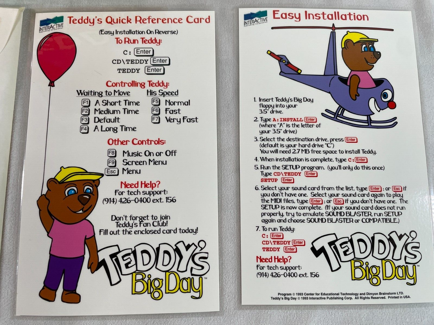 Teddy’s Big Day Interactive PC Learning Toy w 3.5" DOS Diskette Sealed NIB