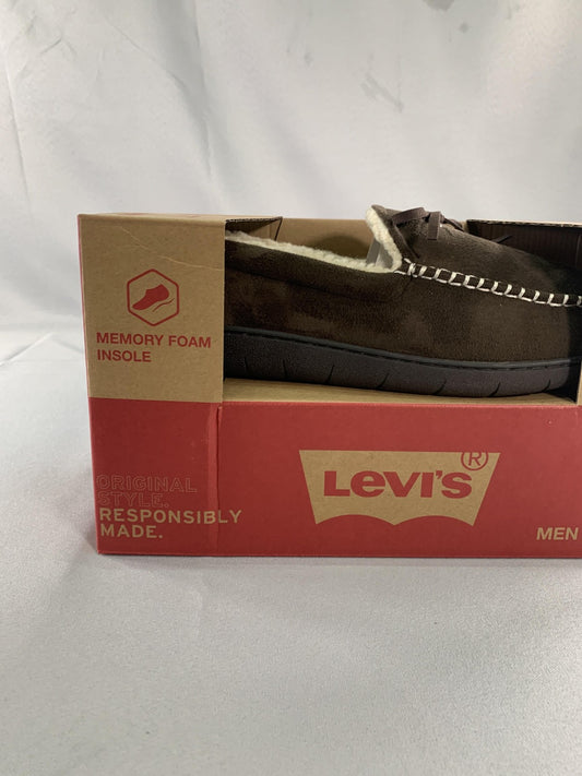 Levis Moccasin Slippers Mens Size 11-12 Brown Memory Foam House Shoes 530-50009