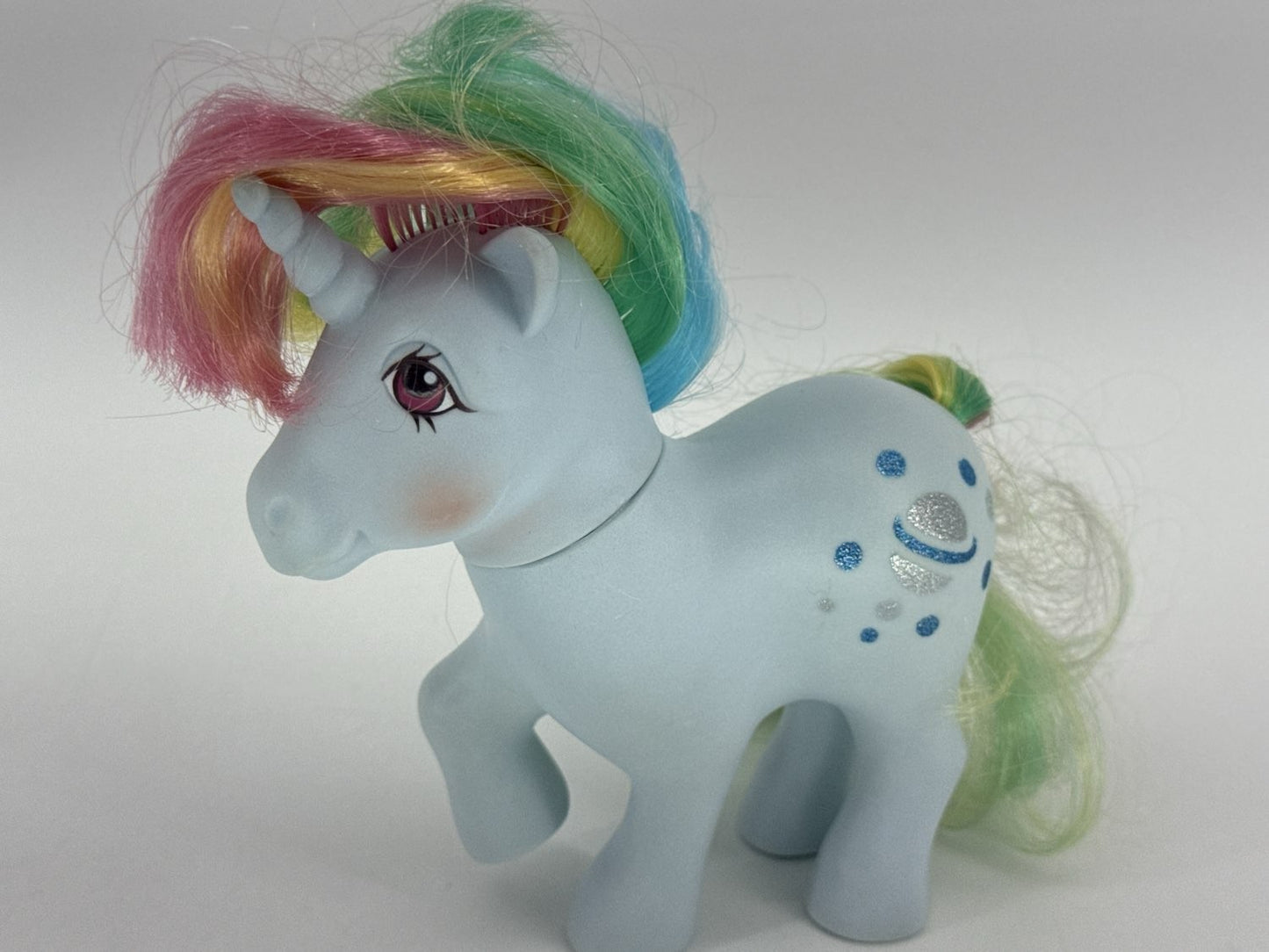 1983 MLP Moonstone Rainbow Unicorn Blue Glitter Hasbro