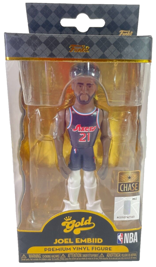 Funko Gold NBA Joel Embiid Chase Variant – 5” Premium Vinyl Figure – 76ers