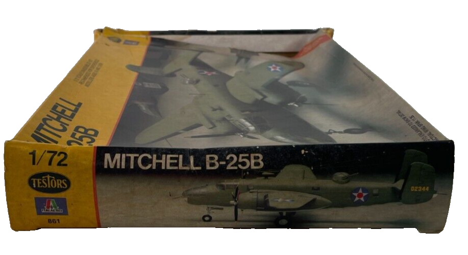 1/72 Testors Italeri Mitchell B-25B WWII US Bomber Model Kit 861 Open Box 2168