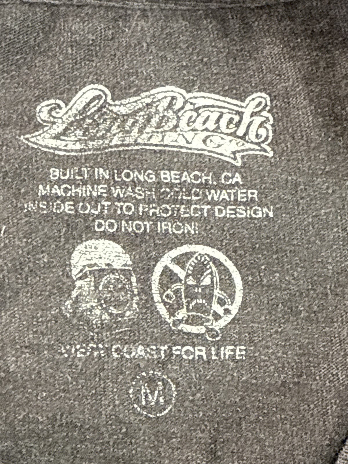 Long Beach Clothing Brewing Logo Graphic Tee M Black Cotton Regular Fit 100