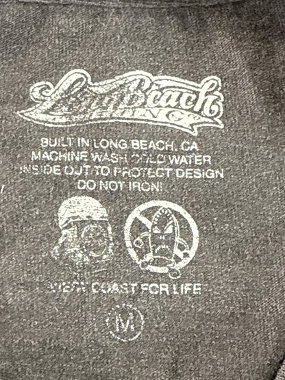 Long Beach Clothing Brewing Logo Graphic Tee M Black Cotton Regular Fit 100