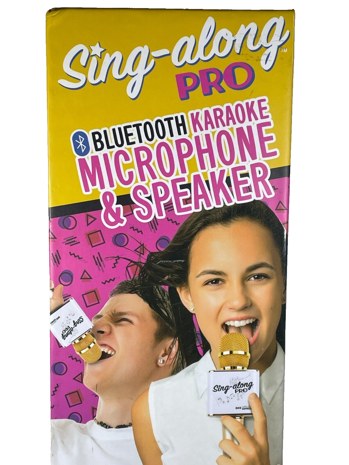 Karaoke Wireless Express Sing-Along Pro Gold Bluetooth Microphone