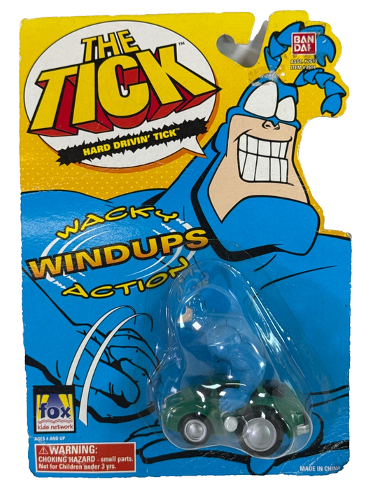 1995 Bandai The Tick Hard Drivin' Windup Figure Wacky Action FOX MOC 2614