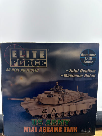 Elite Force M1A1 Abrams Tank 1:18 US Army Desert 2002 BlueBox BBI Realistic Mode