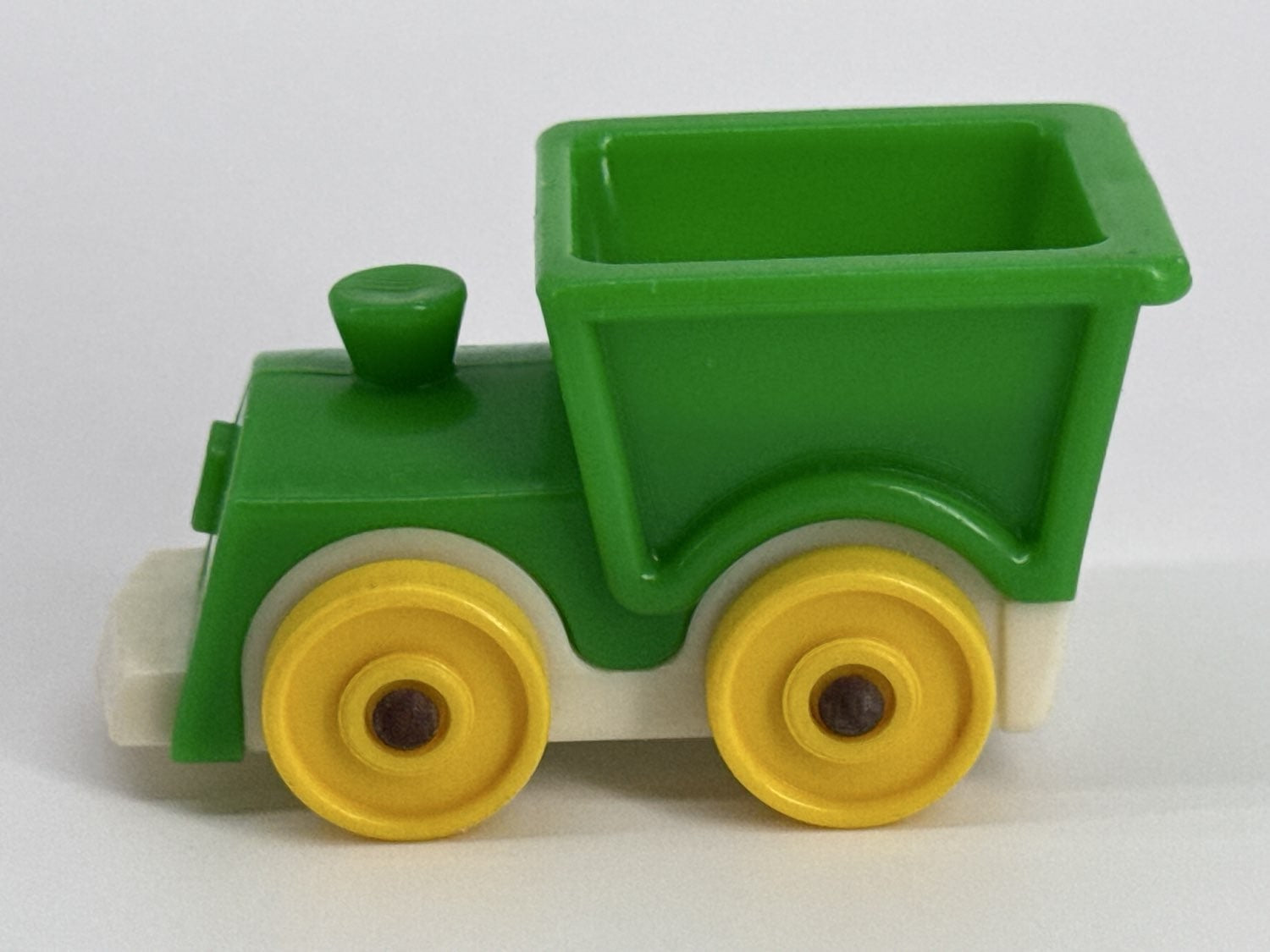 Fisher Price Little People Green Train Engine Yellow Wheels Toy