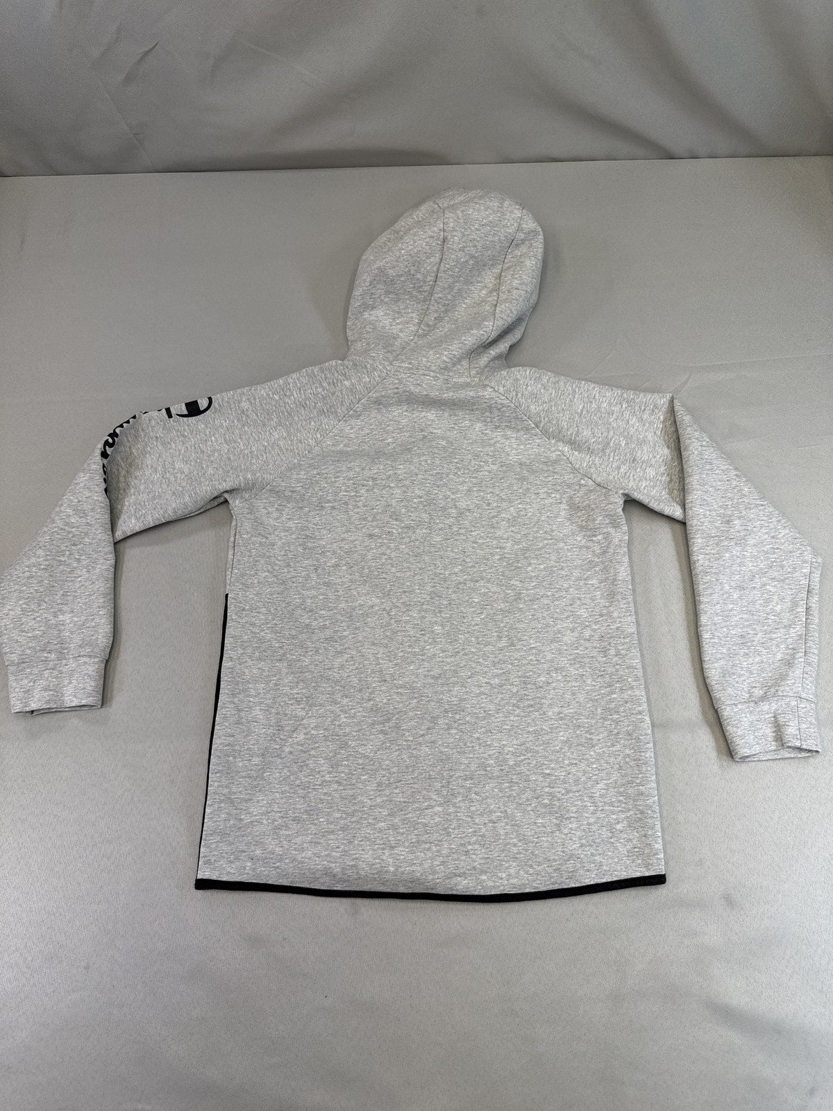 Champion Zip Hoodie L (14/16) Gray/Black Cotton Blend Regular Fit All Over