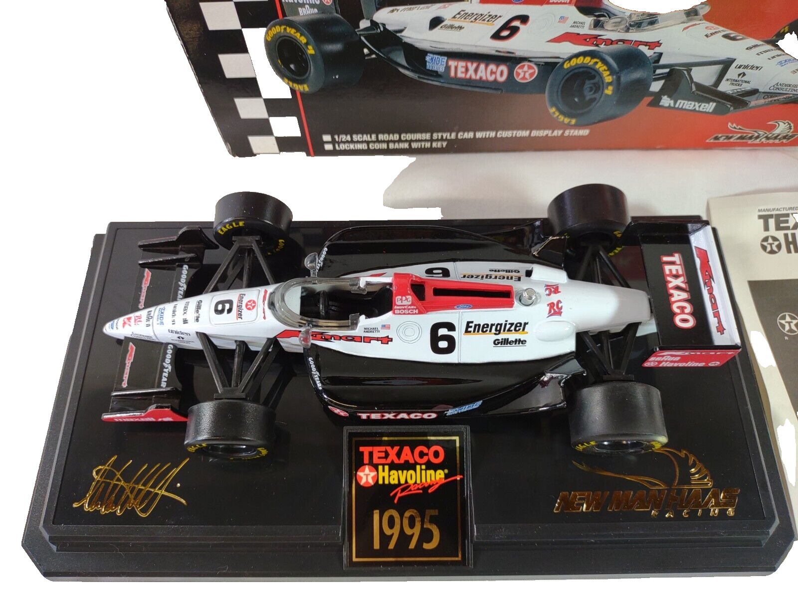 1995 Texaco Havoline Michael Andretti Die Cast Bank 1:24 Car Racing Collectible