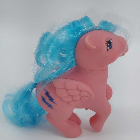 1983 MLP G1 Firefly Pink Pegasus Blue Hair Lightning Bolts
