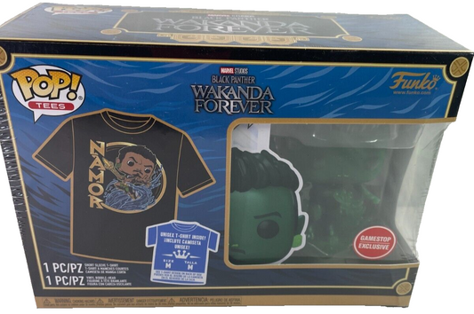 Funko Pop! Tee Black Panther Wakanda Forever Namor MEDIUM GameStop Exclusive 🌊