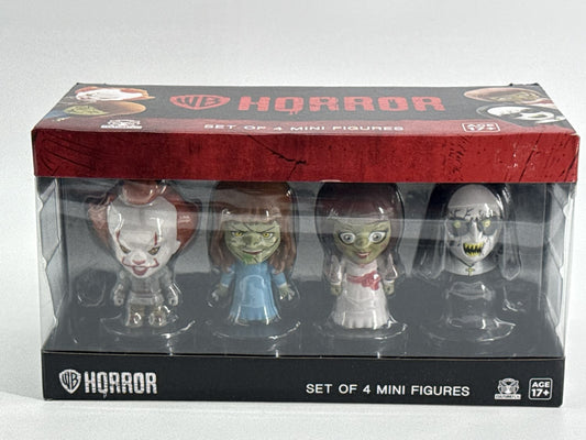 WB Horror Mini Figures 4-Pack CultureFly Pennywise Annabelle Exorcist Nun NEW