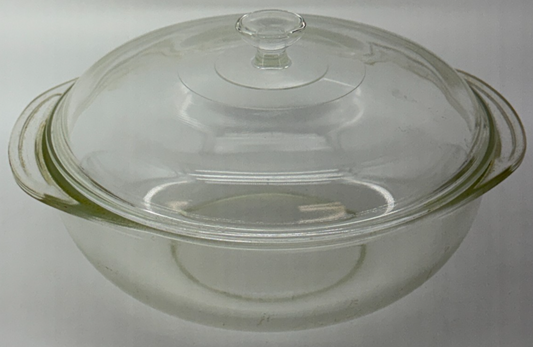 Pyrex Clear Glass Casserole Dish Lid 024 2 Qt Vintage Round Baking Pan USA