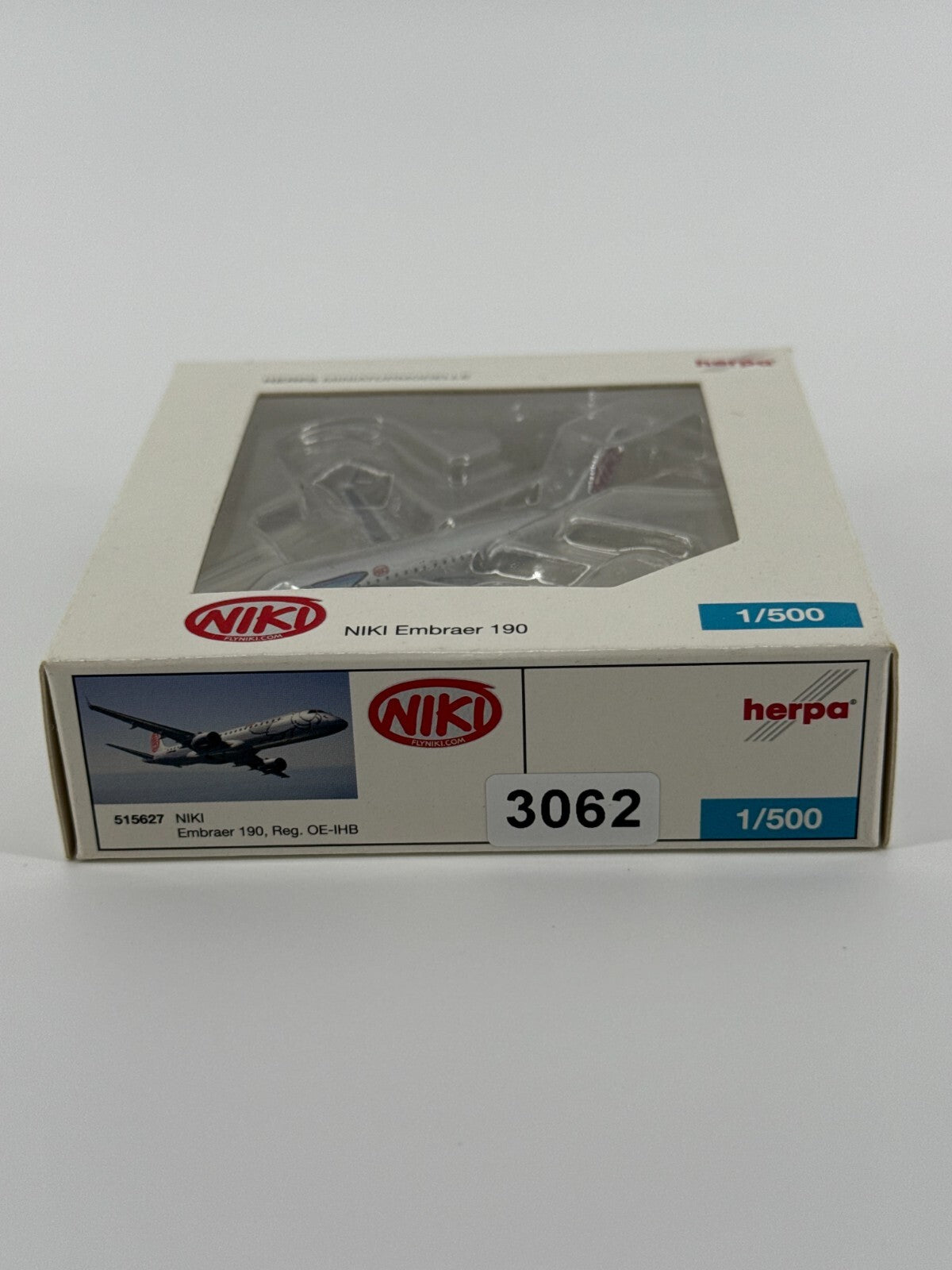 Herpa 1:500 NIKI Embraer 190 Reg OE-IHB Diecast Airplane Model Limited Edition