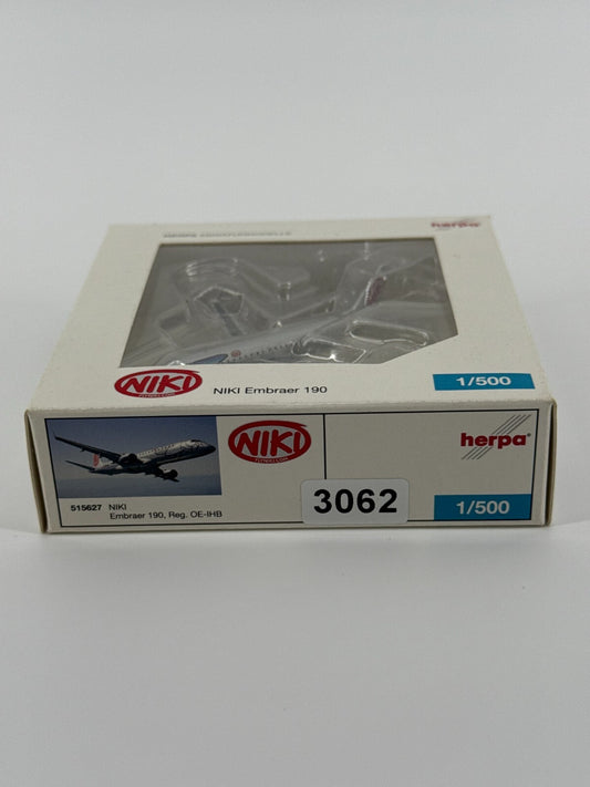 Herpa 1:500 NIKI Embraer 190 Reg OE-IHB Diecast Airplane Model Limited Edition