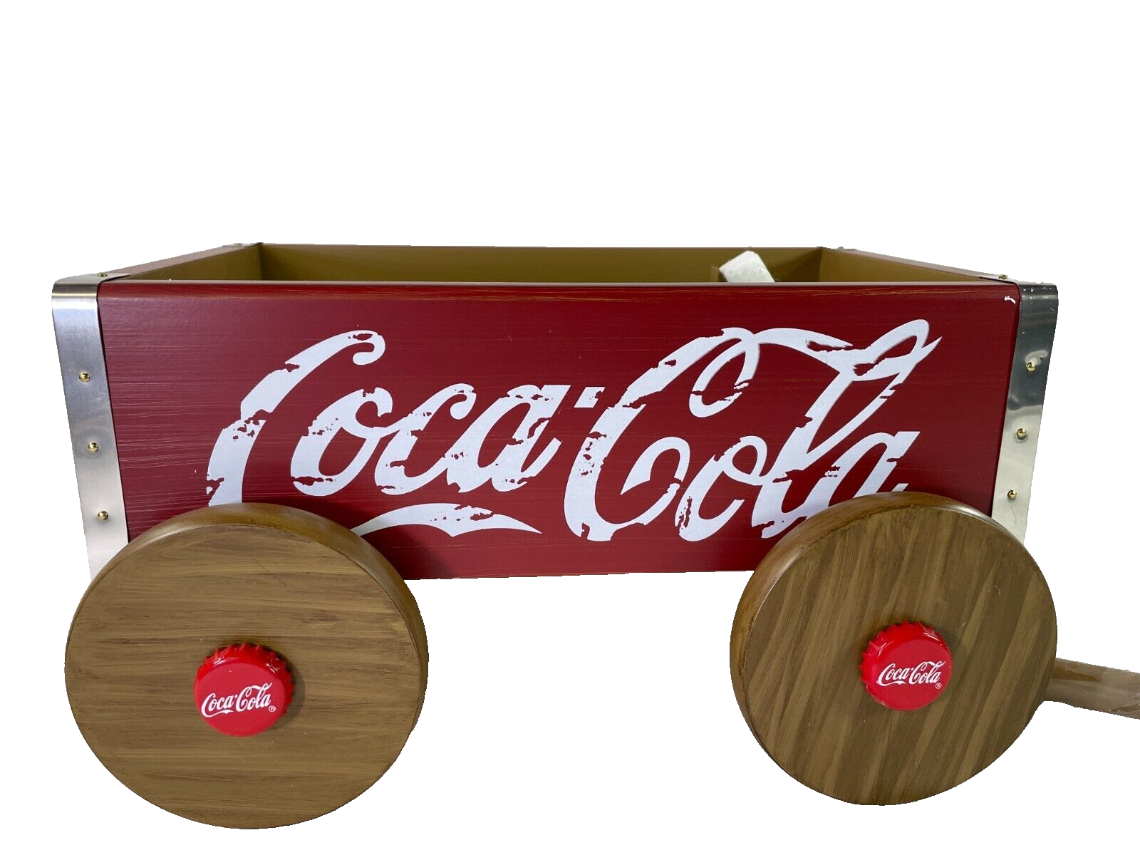 Coca-Cola Wooden Wagon Classic Red Collectible Display Piece New Open Box