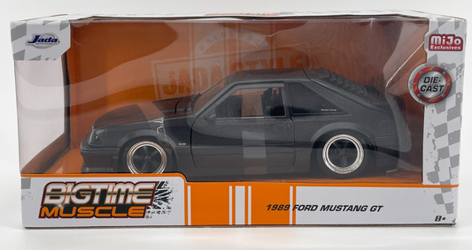 Jada 1/24 BigTime Muscle 1989 Ford Mustang GT Black Die-Cast Foxbody MiJo Exclus