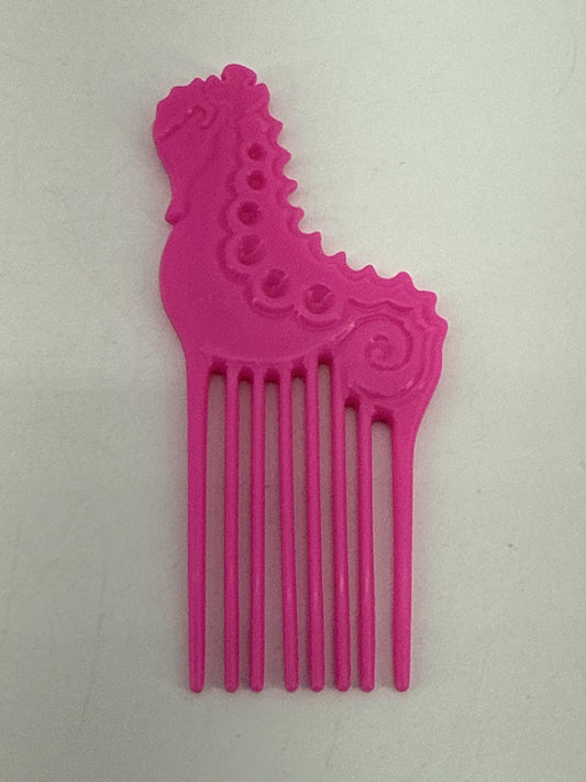 1987 Mattel Island Fun Barbie Pink Seahorse Comb Toy