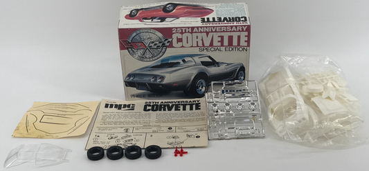 MPC Corvette 25th Anniversary 1/25 Model Kit 78-3708-202 Sealed Parts Vtg '77