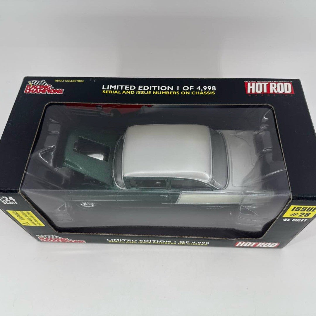Racing Champions 1955 Chevy Bel Air Hot Rod 1:24 Green White LE #28