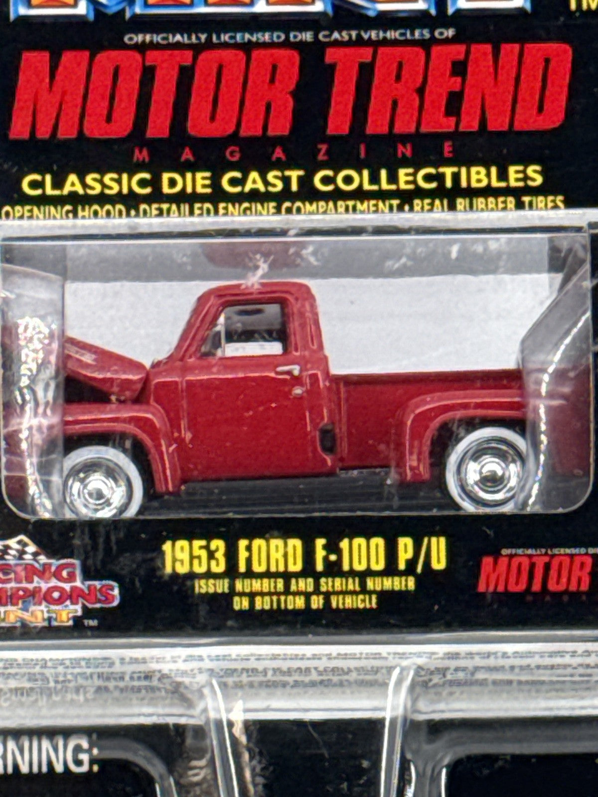 Vintage Racing Champions Mint 1953 Ford F-100 P/U Diecast Truck Motor Trend Red