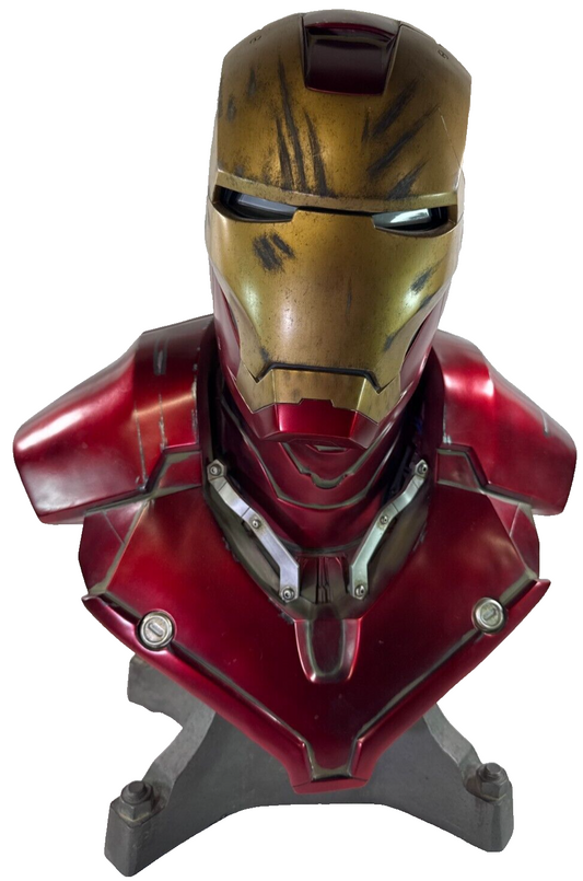 Sideshow Iron Man Mark III Life-Size Bust Battle Damaged Marvel Collectible USB