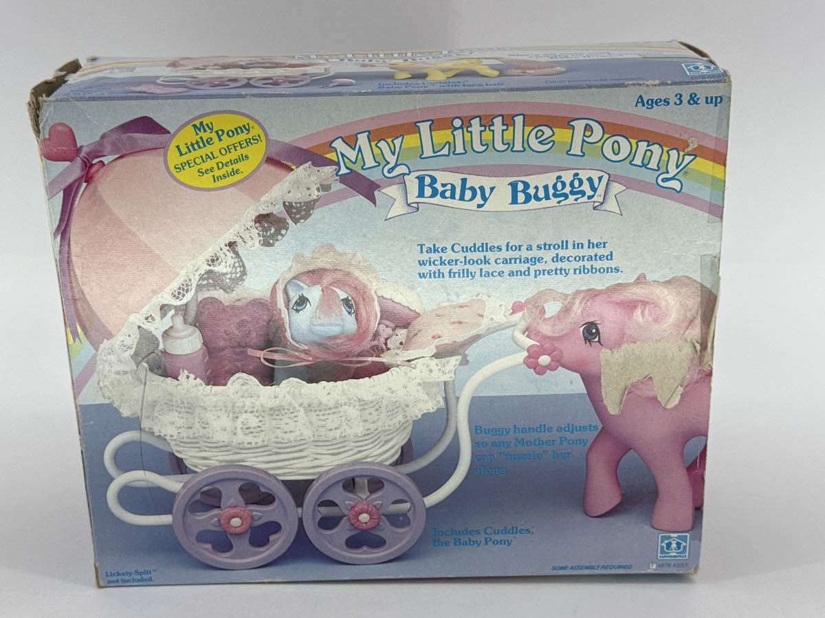 1985 My Little Pony G1 Baby Buggy Playset Cuddles Box Accs Hasbro